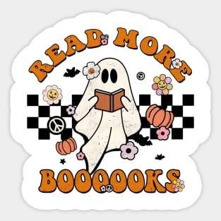 Groovy Halloween Read More Books Cute Boo Read A Book Shirt Sticker